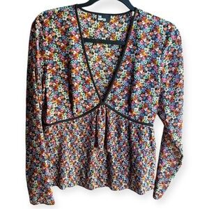 The Kooples Blazing Field Floral Print Tiered Top - NWOT